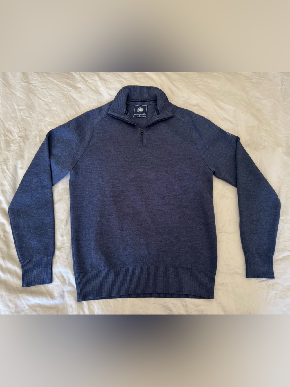 Alfred Dunhill Links Championship Men’s Blue Italian 100% Wool 1/4 Zip Sweater S